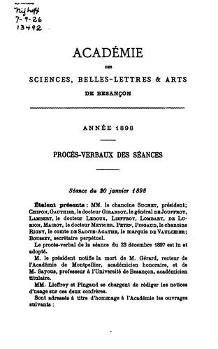 Cover for Procès-verbaux et mémoires