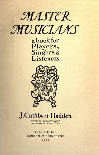 Cover for Master musicians