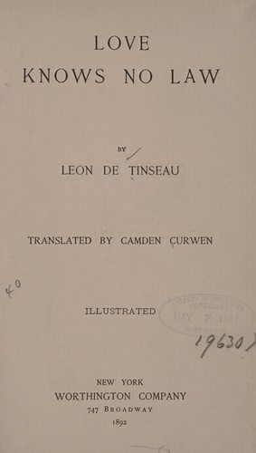 Cover for Love knows no law