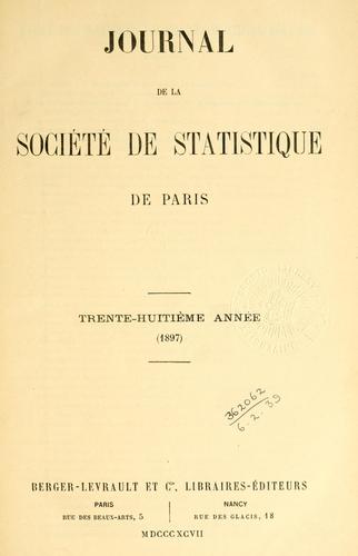 Cover for Journal de la Soci©Øet©Øe de statistique de
