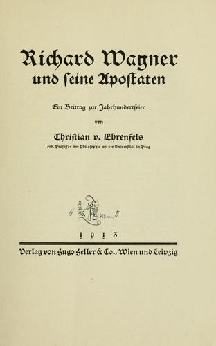 Cover for Richard Wagner und seine Apostaten