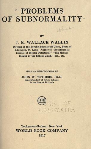 Cover for Problems of subnormality