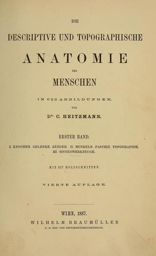 Cover for Die descriptive und topographische Anatomie des Menschen in 622 Abbildungen