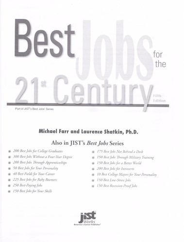 Cover for Best jobs for the 21st century