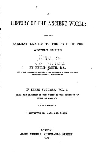 Cover for A History of the Ancient World: From the Earliest Records to the Fall of the ...