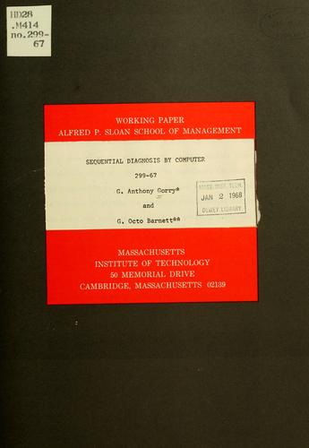 Cover for Sequential diagnosis by computer