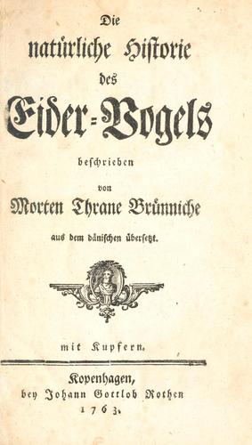 Cover for Die natuerliche Historie des Eider-Vogels