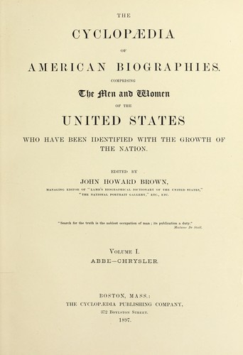 Cover for Cyclopaedia of American biography