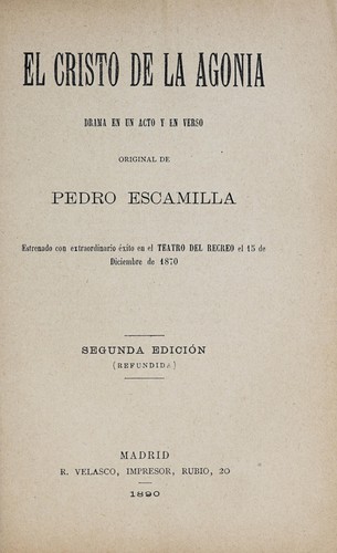 Cover for El Cristo de la agonía