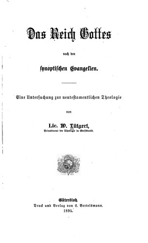 Cover for Das reich Gottes: Eine Untersuchung zur neutestamentlichen Theologie
