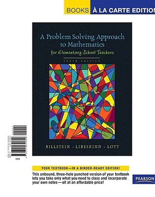 Cover for Problem Solving Approach to Mathematics for Elementary School Teachers A Books a la Carte Edition