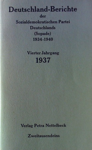 Cover for Deutschland-Berichte der Sozialdemokratischen Partei Deutschlands (Sopade) 1937