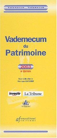 Cover for Vademecum du patrimoine 2003 8e ed.