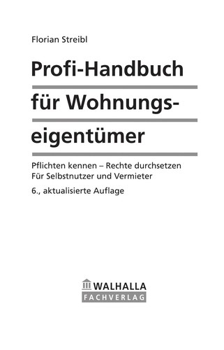 Cover for Profi-Handbuch fu r Wohnungseigentu mer