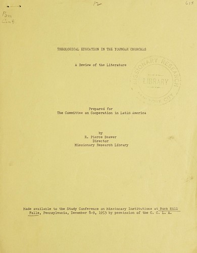 Cover for Theological education in the younger churches