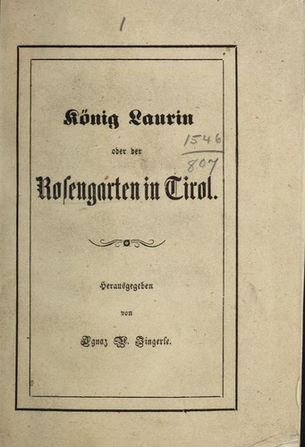 Cover for König Laurin