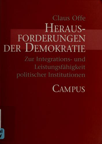 Cover for Herausforderungen der Demokratie