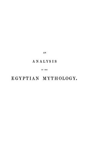 Cover for An analysis of the Egyptian mythology