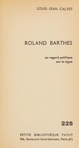 Cover for Roland Barthes