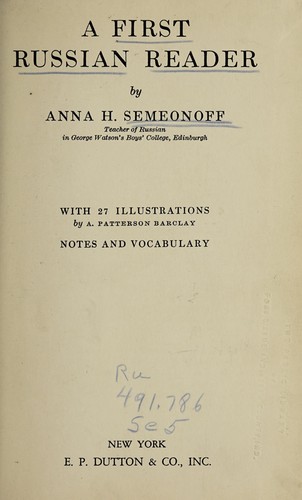 Cover for A first Russian reader