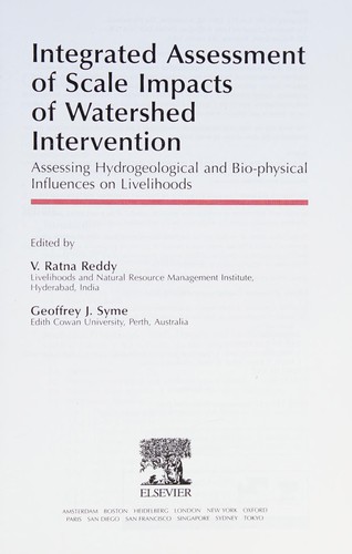 Cover for Integrated Assessment of Scale Impacts of Watershed Intervention