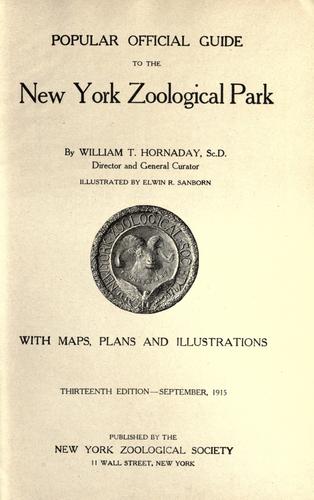 Cover for Popular official guide to the New York Zoological Park