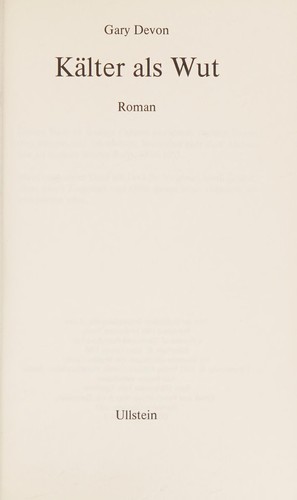 Cover for Kälter als Wut