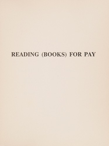 Cover for Reading (books) for pay
