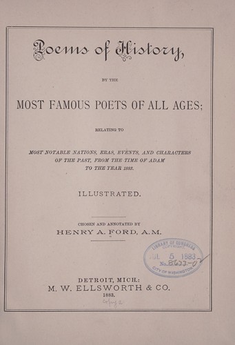 Cover for Poems of history