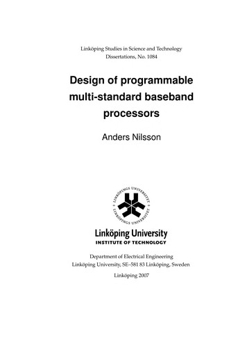 Cover for Design of programmable multi-standard baseband processors