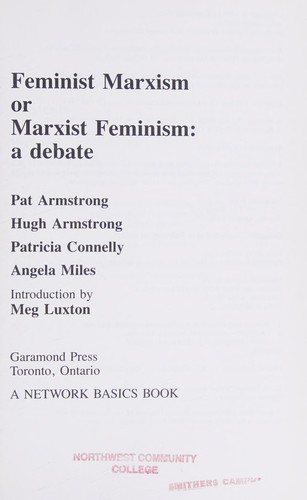Cover for Feminist Marxism or Marxist feminism