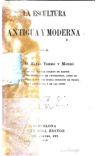 Cover for La escultura antigua y moderna