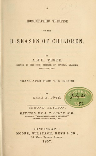 Cover for A homœopathic treatise on the diseases of children