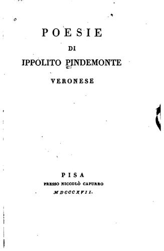 Cover for Poesie di Ippolito Pindemonte ...
