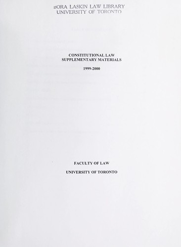 Cover for Constitutional law
