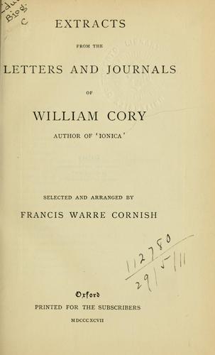 Cover for Extracts from letters and journals