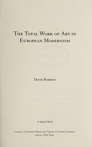 Cover for The total work of art in European modernism