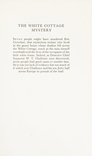 Cover for The White Cottage mystery