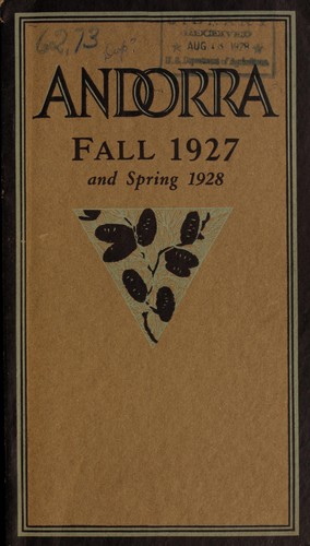 Cover for Andorra, fall 1927 and spring 1928