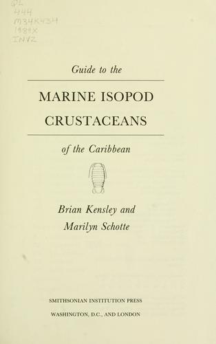 Cover for Guide to the marine isopod crustaceans of the Caribbean