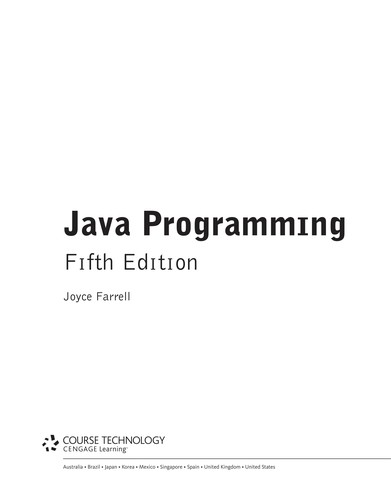Cover for Java programming