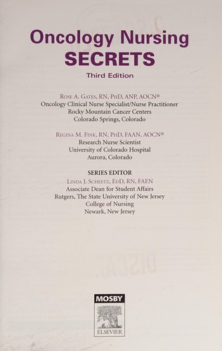 Cover for Oncology nursing secrets