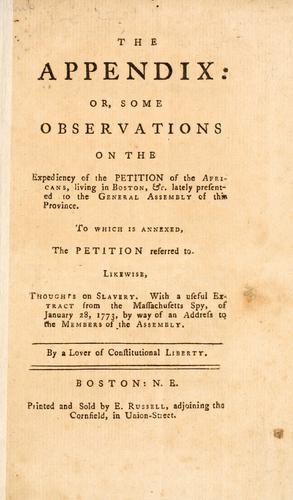 Cover for The appendix