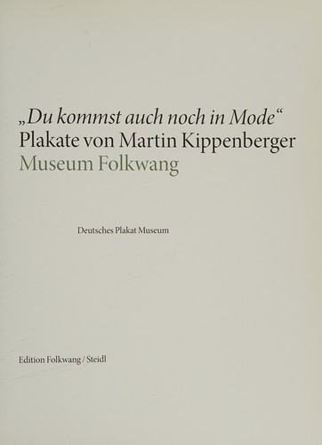 Cover for PLAKATE VON MARTIN KIPPENBERGER - MUSEUM FOLKWANG /ALLEMAND