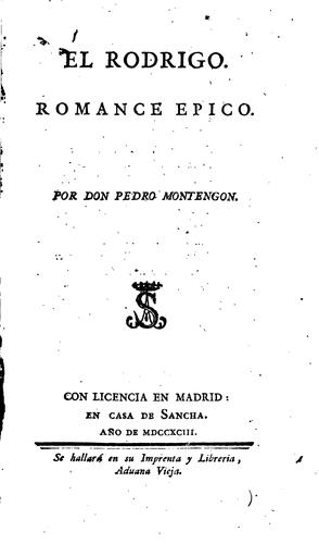Cover for El Rodrigo