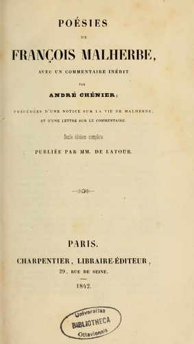 Cover for Poésies