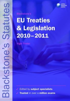 Cover for Blackstones Eu Treaties and Legislation 20102011