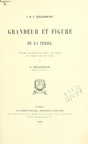 Cover for Grandeur et figure de la terre