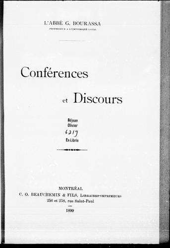 Cover for Conférences et discours