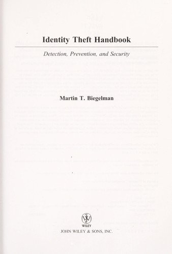 Cover for Identity theft handbook